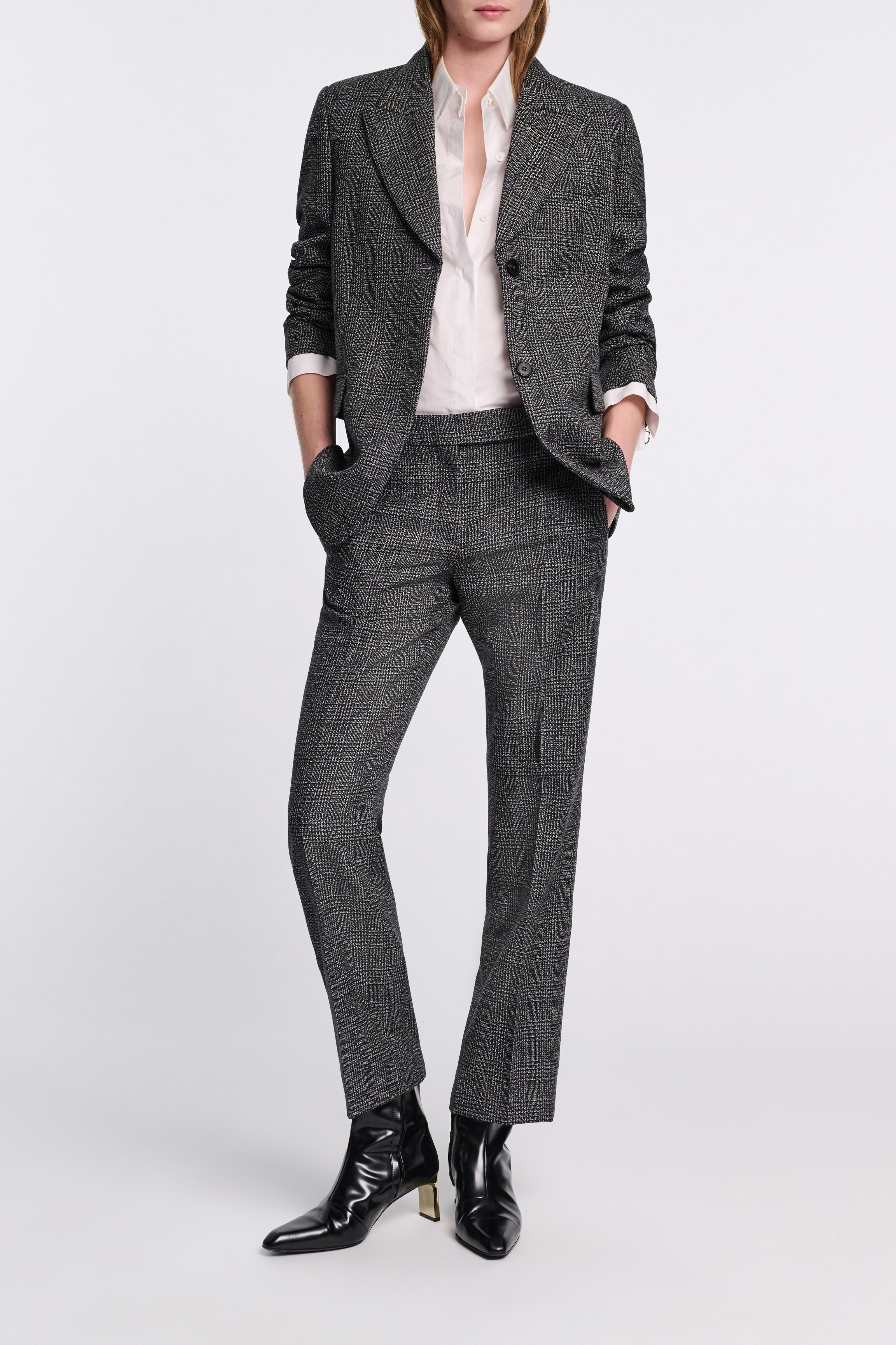 Dorothee Schumacher Glen plaid wool blazer salt & pepper glencheck